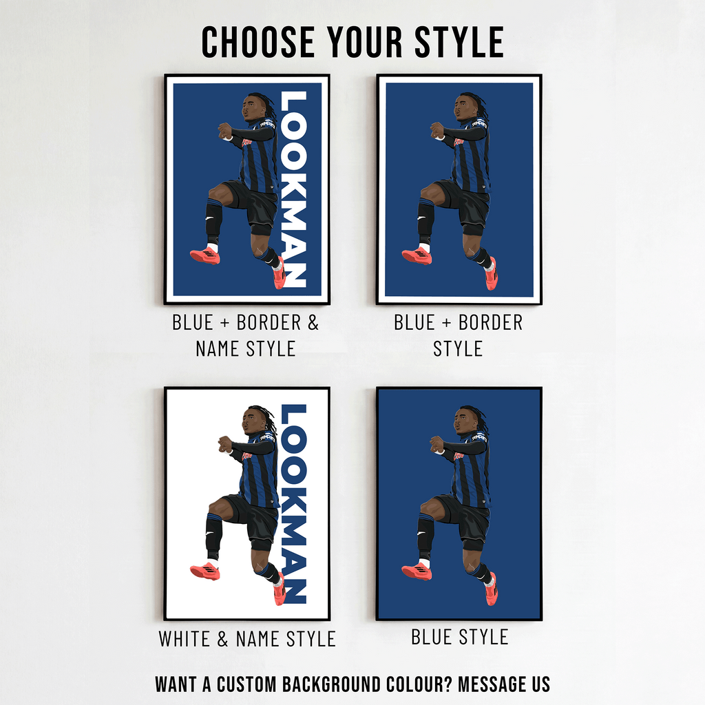 Ademola Lookman - Atalanta Seria A Poster | Hand-Drawn Illustration Print