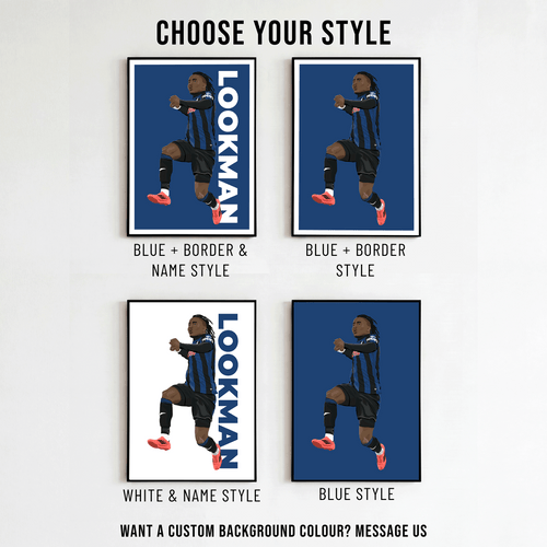 Ademola Lookman - Atalanta Seria A Poster | Hand-Drawn Illustration Print