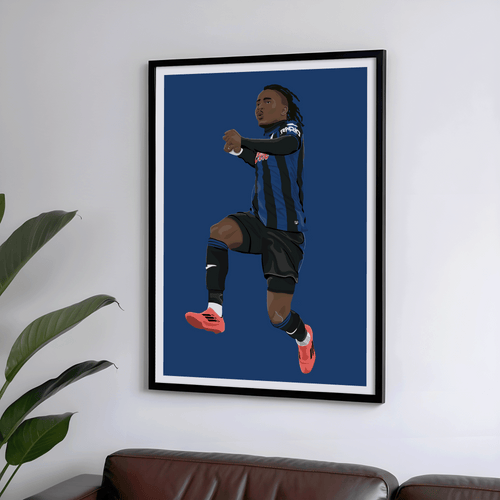 Ademola Lookman - Atalanta Seria A Poster | Hand-Drawn Illustration Print