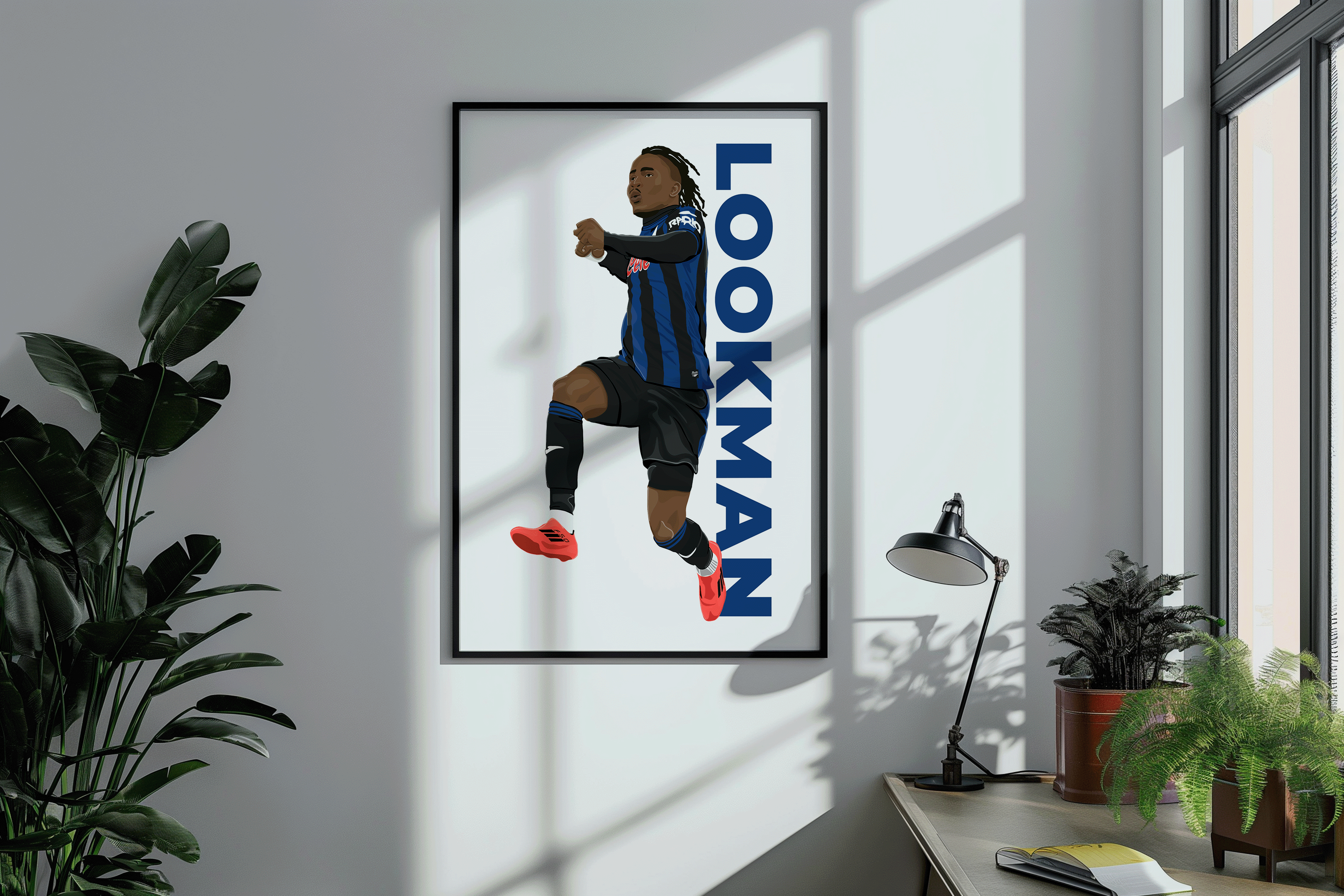 Ademola Lookman - Atalanta Seria A Poster | Hand-Drawn Illustration Print