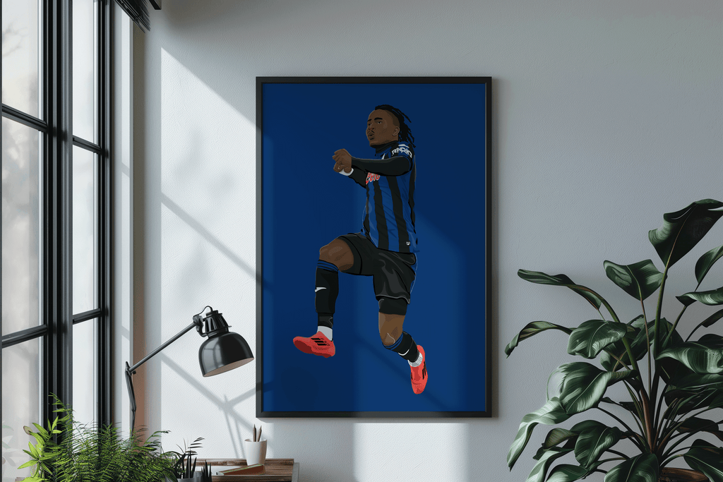 Ademola Lookman - Atalanta Seria A Poster | Hand-Drawn Illustration Print