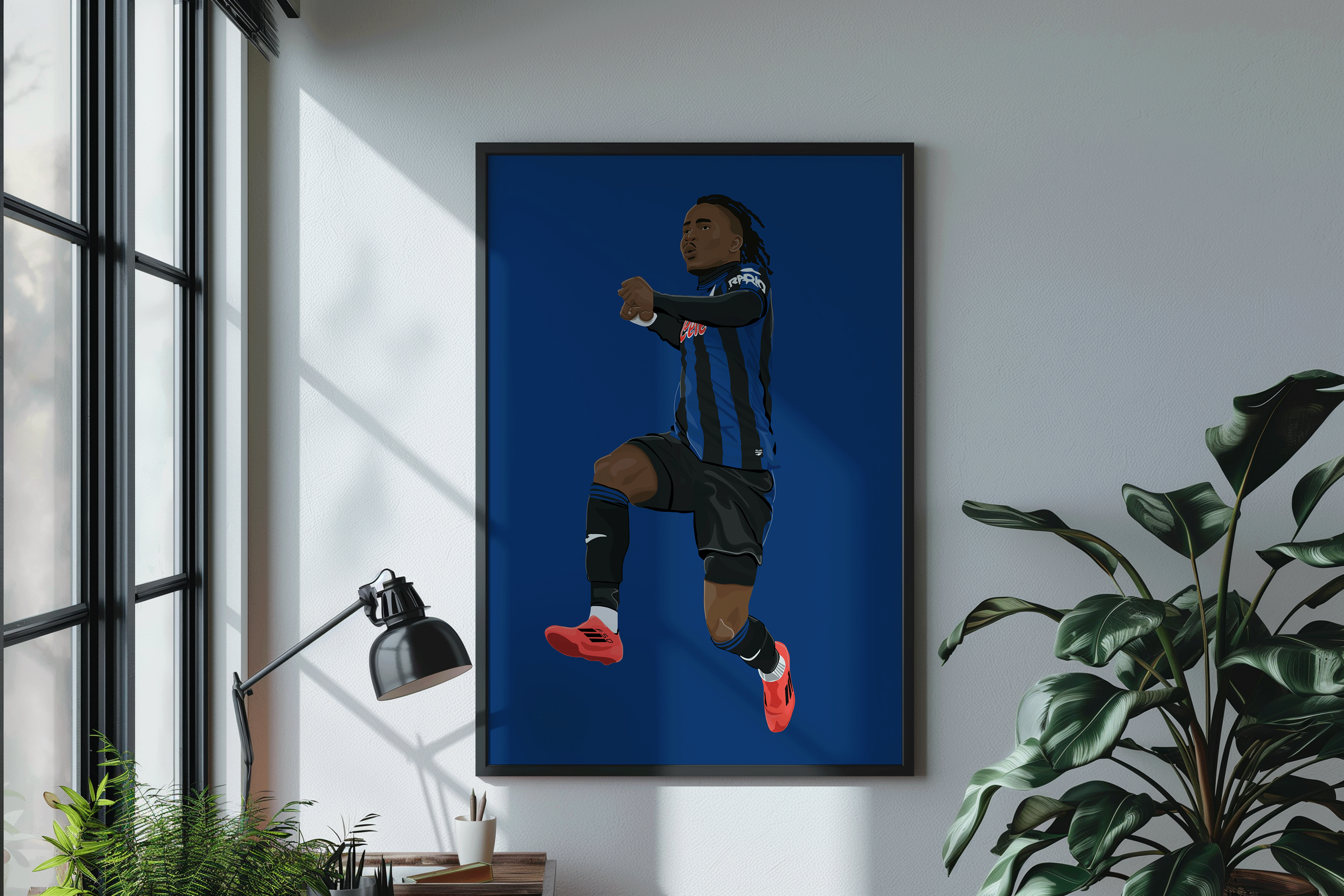 Ademola Lookman - Atalanta Seria A Poster | Hand-Drawn Illustration Print