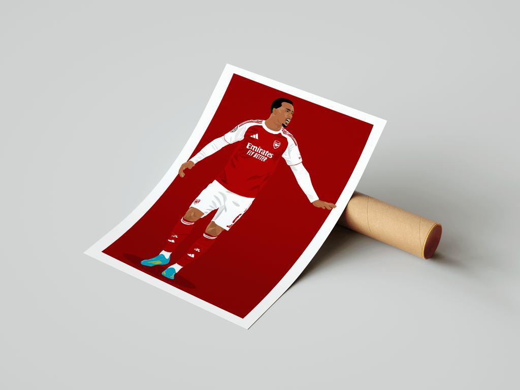 Gabriel  Magalhães - Arsenal Illustration Poster