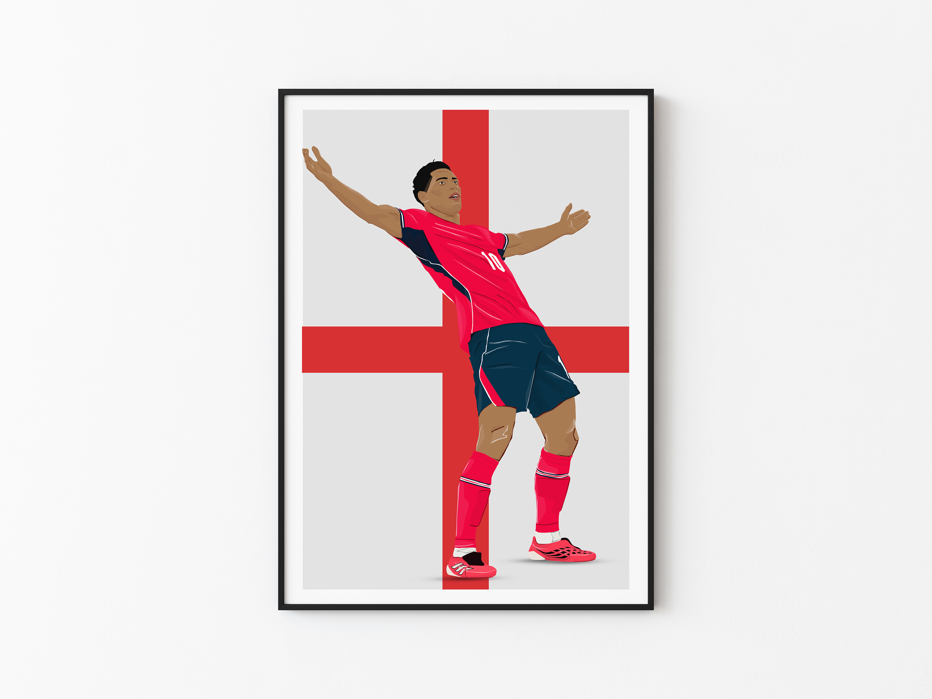 Jude Bellingham England Poster | Hand-Drawn Illustration | World Cup Football Art
