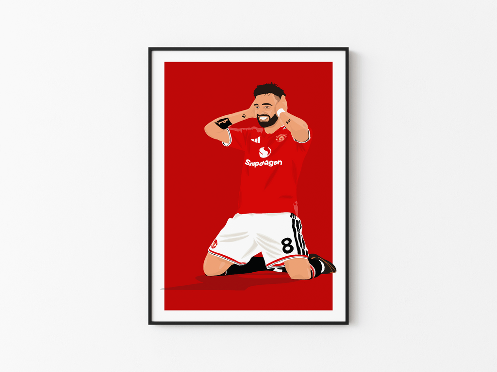 Bruno Fernandes - Manchester United Illustration Poster