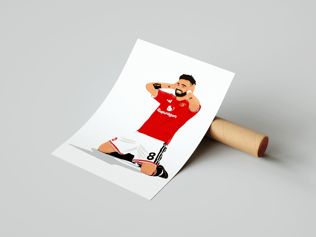 Bruno Fernandes - Manchester United Illustration Poster