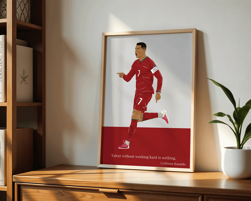 Cristiano Ronaldo Portugal | Quote Poster | Hand-Drawn Illustration