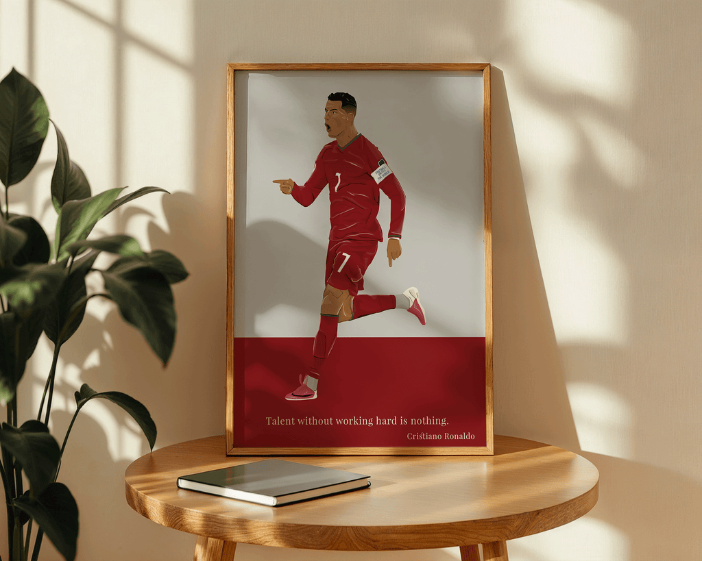 Cristiano Ronaldo Portugal | Quote Poster | Hand-Drawn Illustration