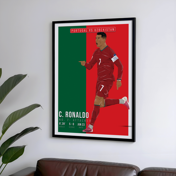 Cristiano Ronaldo Portugal Poster | Hand-Drawn Illustration | World Cup Football Art