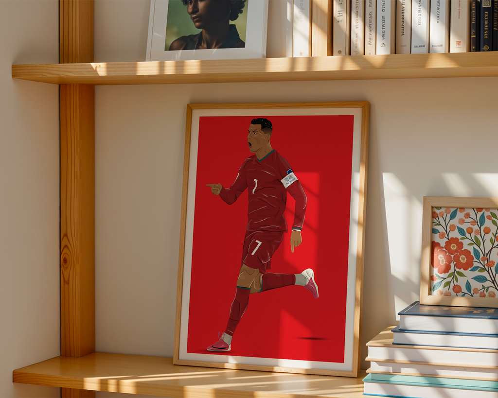 Cristiano Ronaldo Portugal Poster | Hand-Drawn Illustration | World Cup Football Art