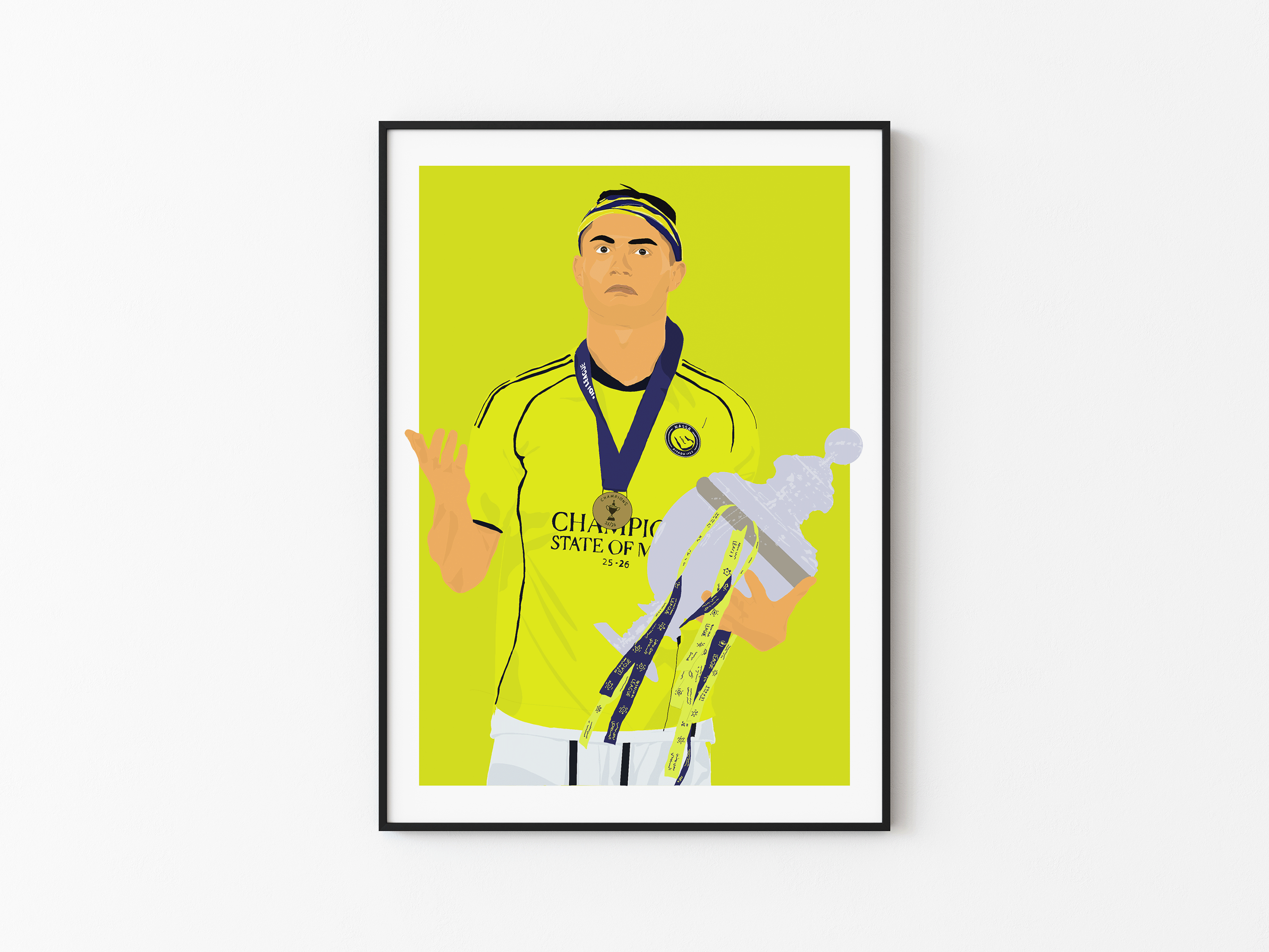 Cristiano Ronaldo AL Nassr - Trophy Illustration Poster