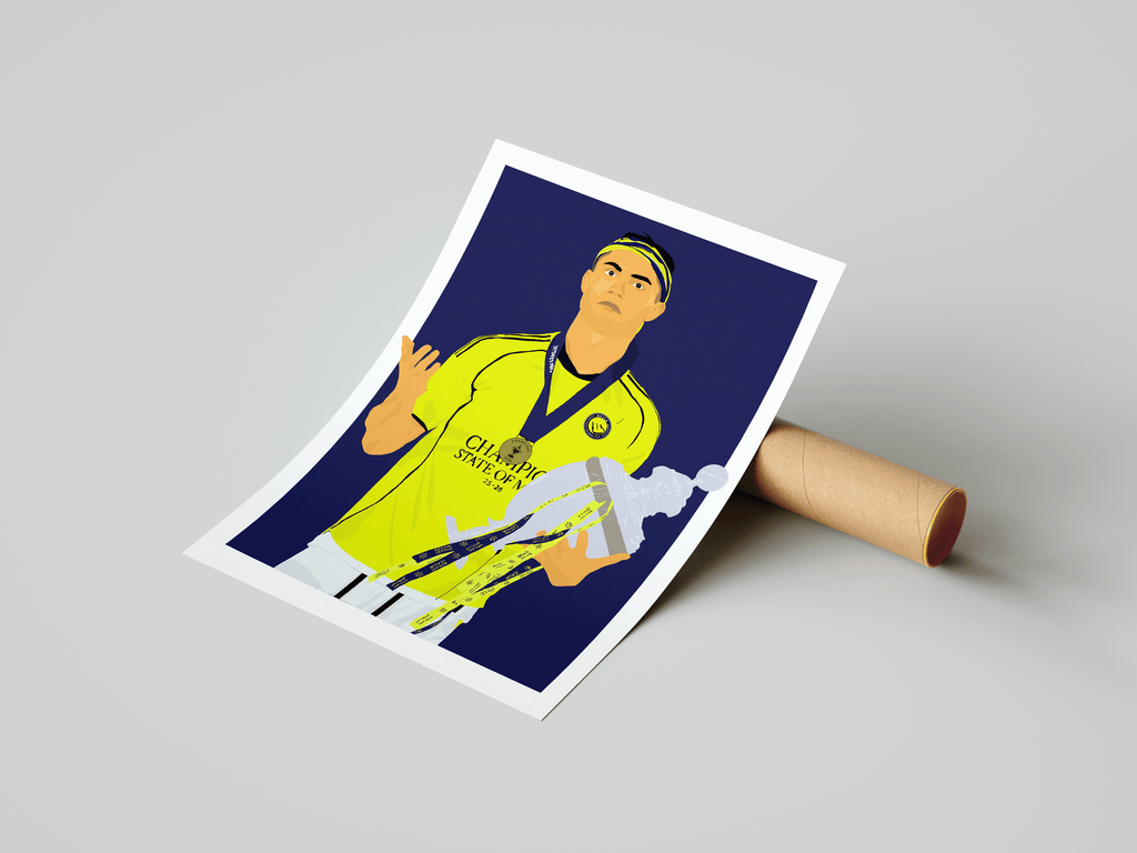 Cristiano Ronaldo AL Nassr - Trophy Illustration Poster