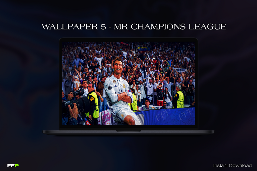 CR7 Desktop Wallpaper Pack – 5 Painted Wallpapers for MacBook & PC | Digital Download
