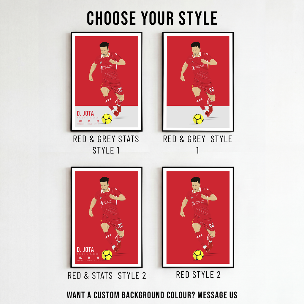 Diogo Jota Liverpool FC Poster | Hand-Drawn Illustration | Football Art