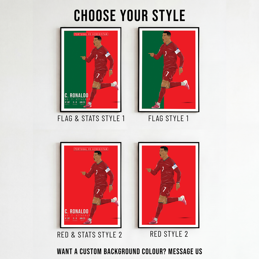 Cristiano Ronaldo Portugal Poster | Hand-Drawn Illustration | World Cup Football Art