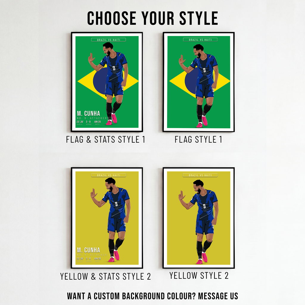 Matheus Cunha Brazil Poster | Hand-Drawn Illustration | World Cup Football Art
