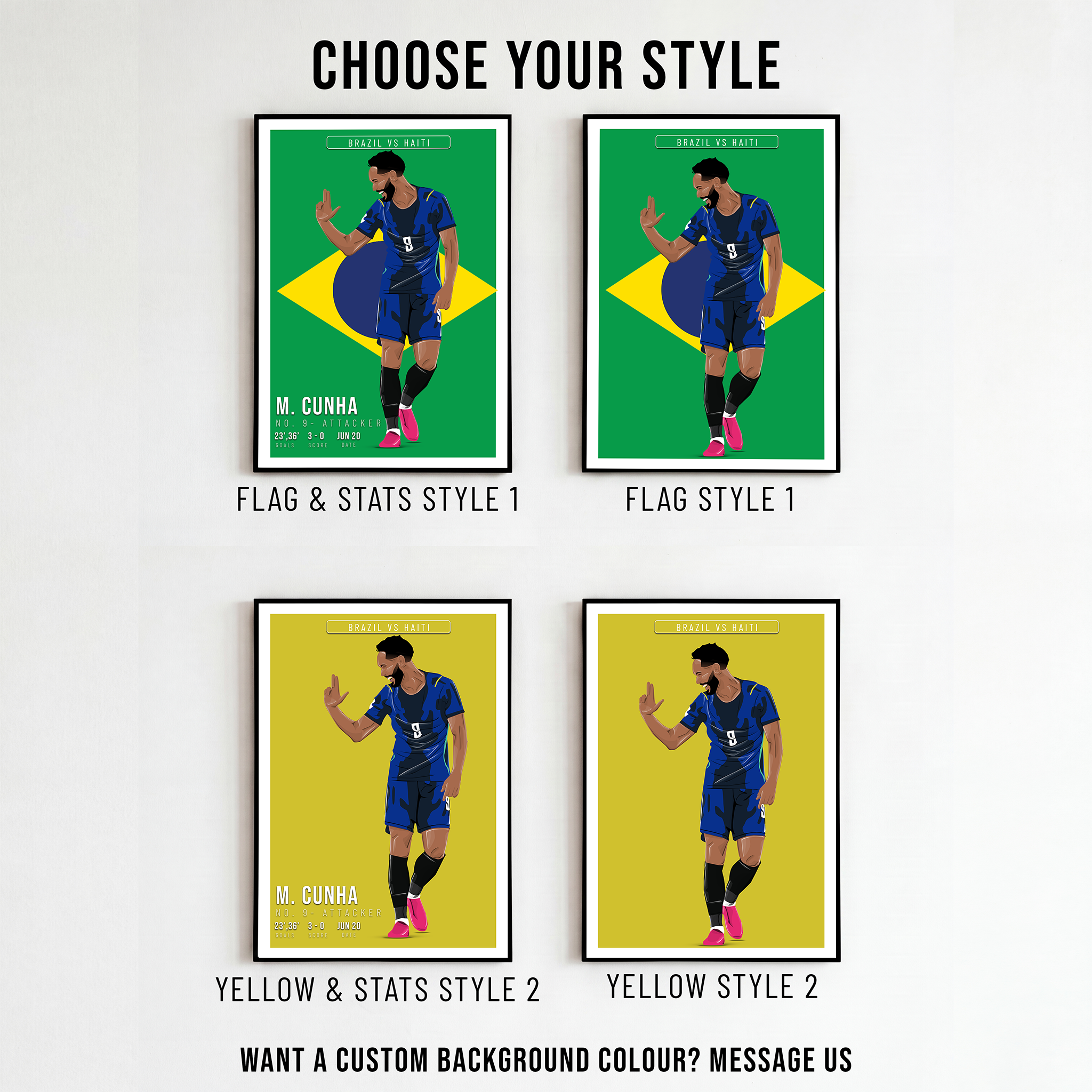 Matheus Cunha Brazil Poster | Hand-Drawn Illustration | World Cup Football Art
