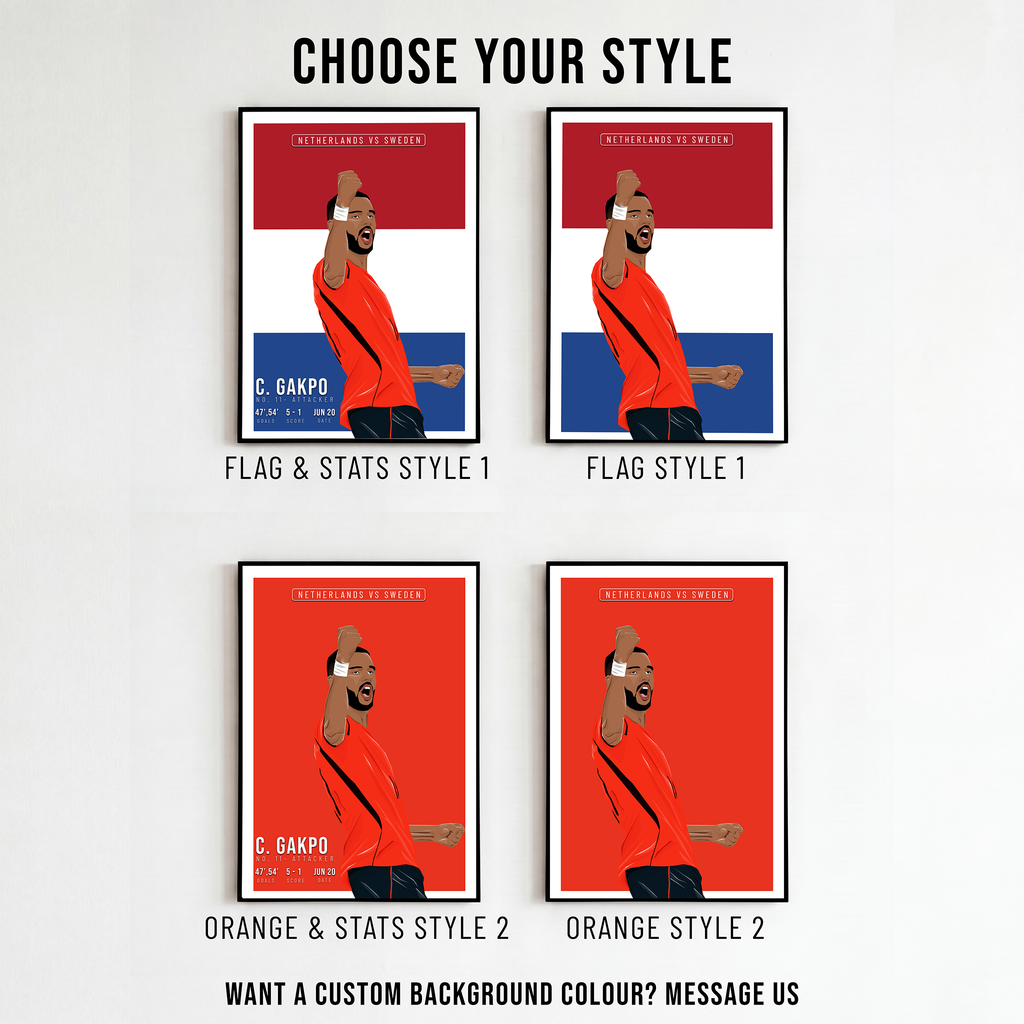 Cody Gakpo Netherlands Poster | Hand-Drawn Illustration | World Cup Football Art