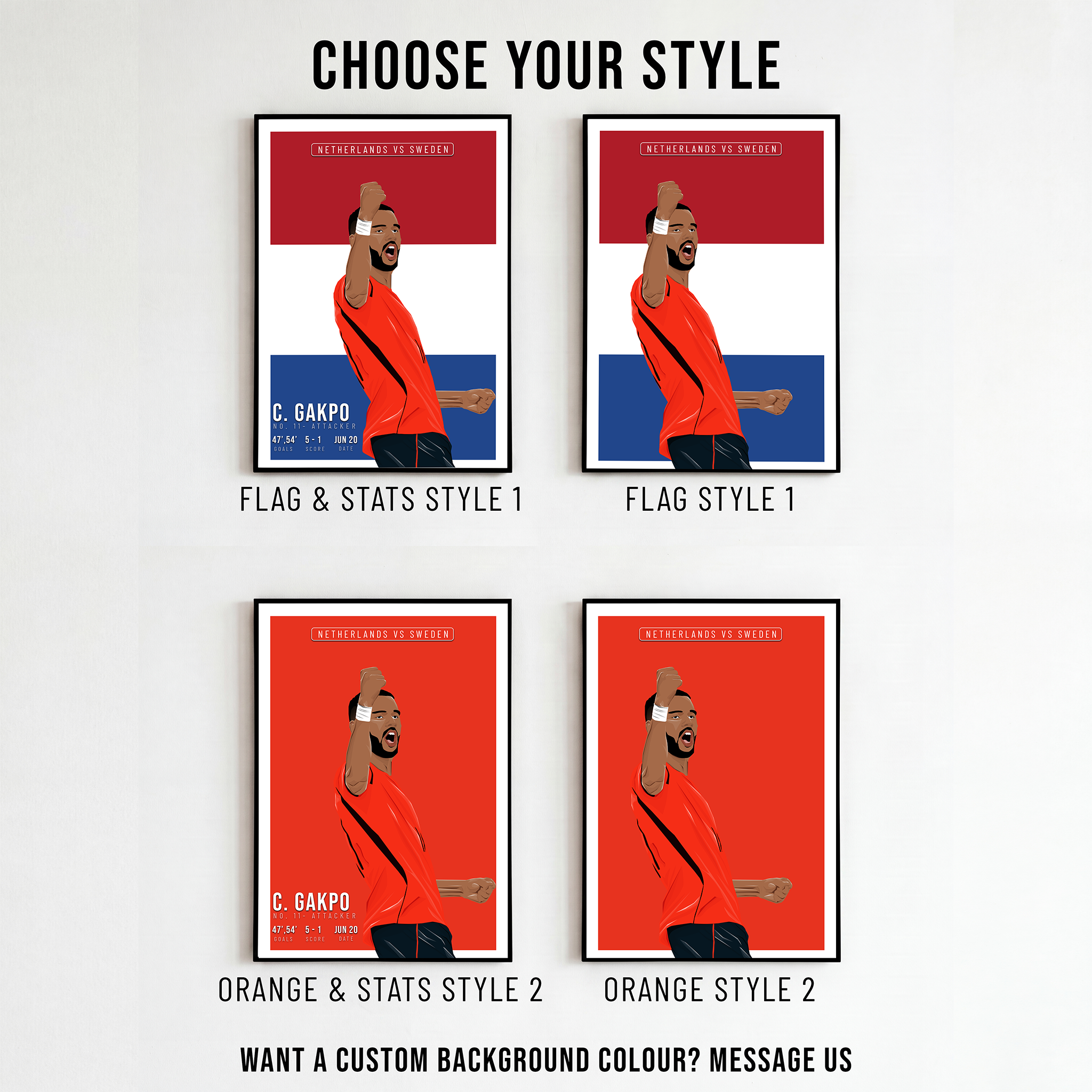 Cody Gakpo Netherlands Poster | Hand-Drawn Illustration | World Cup Football Art