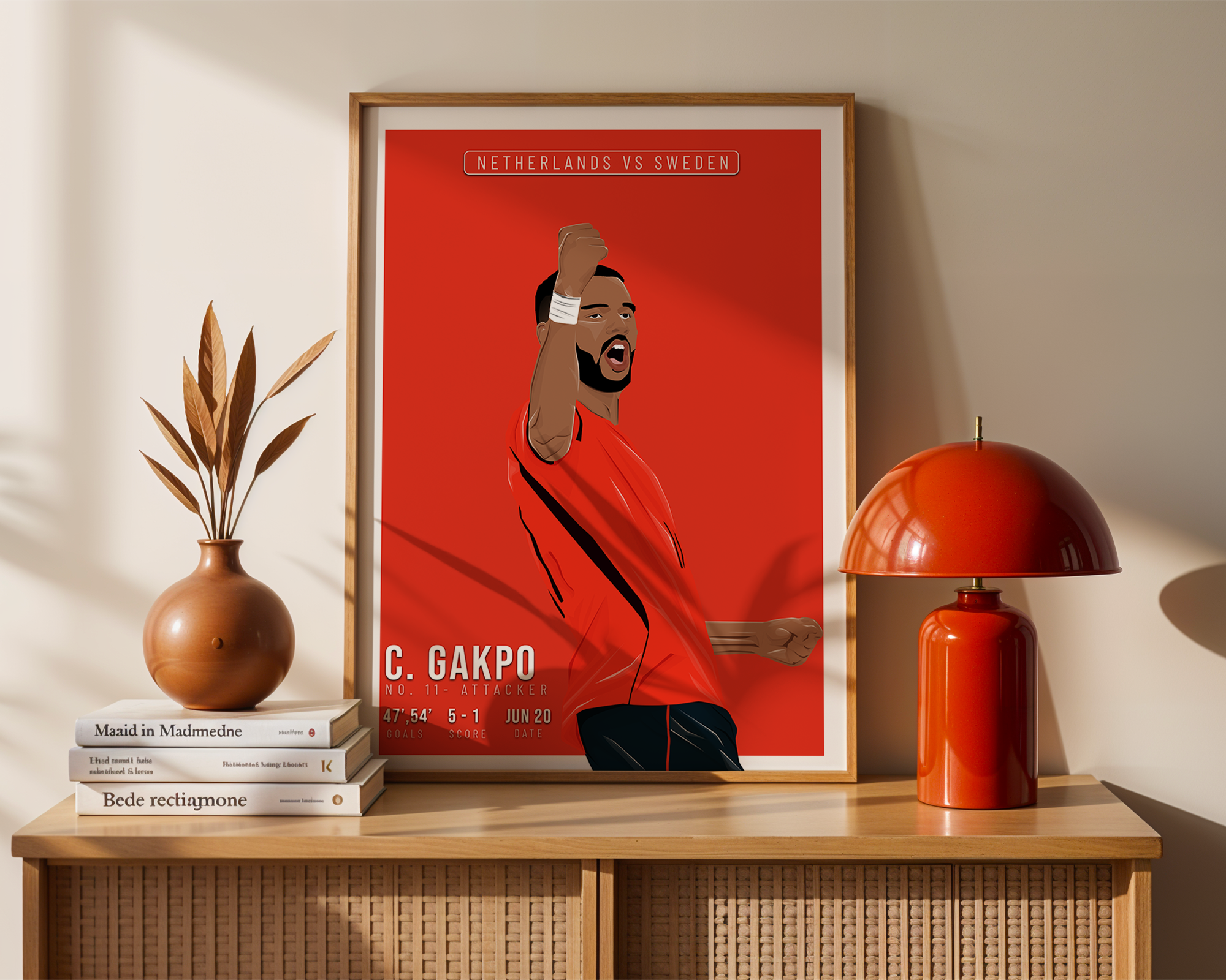 Cody Gakpo Netherlands Poster | Hand-Drawn Illustration | World Cup Football Art