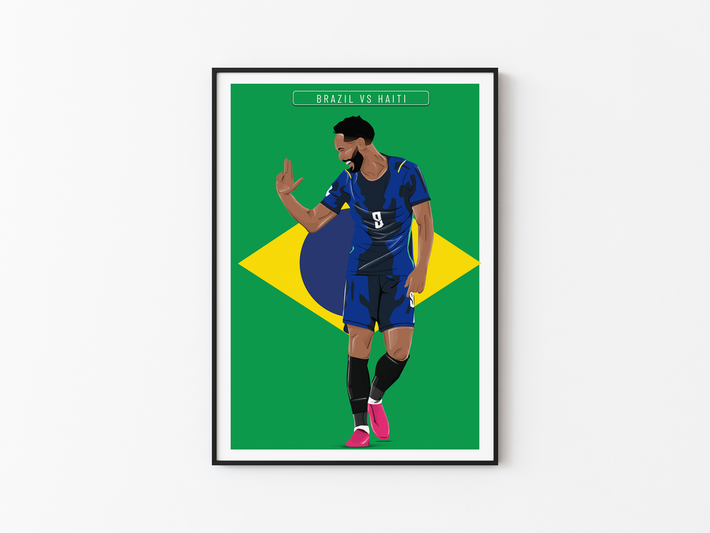 Matheus Cunha Brazil Poster | Hand-Drawn Illustration | World Cup Football Art