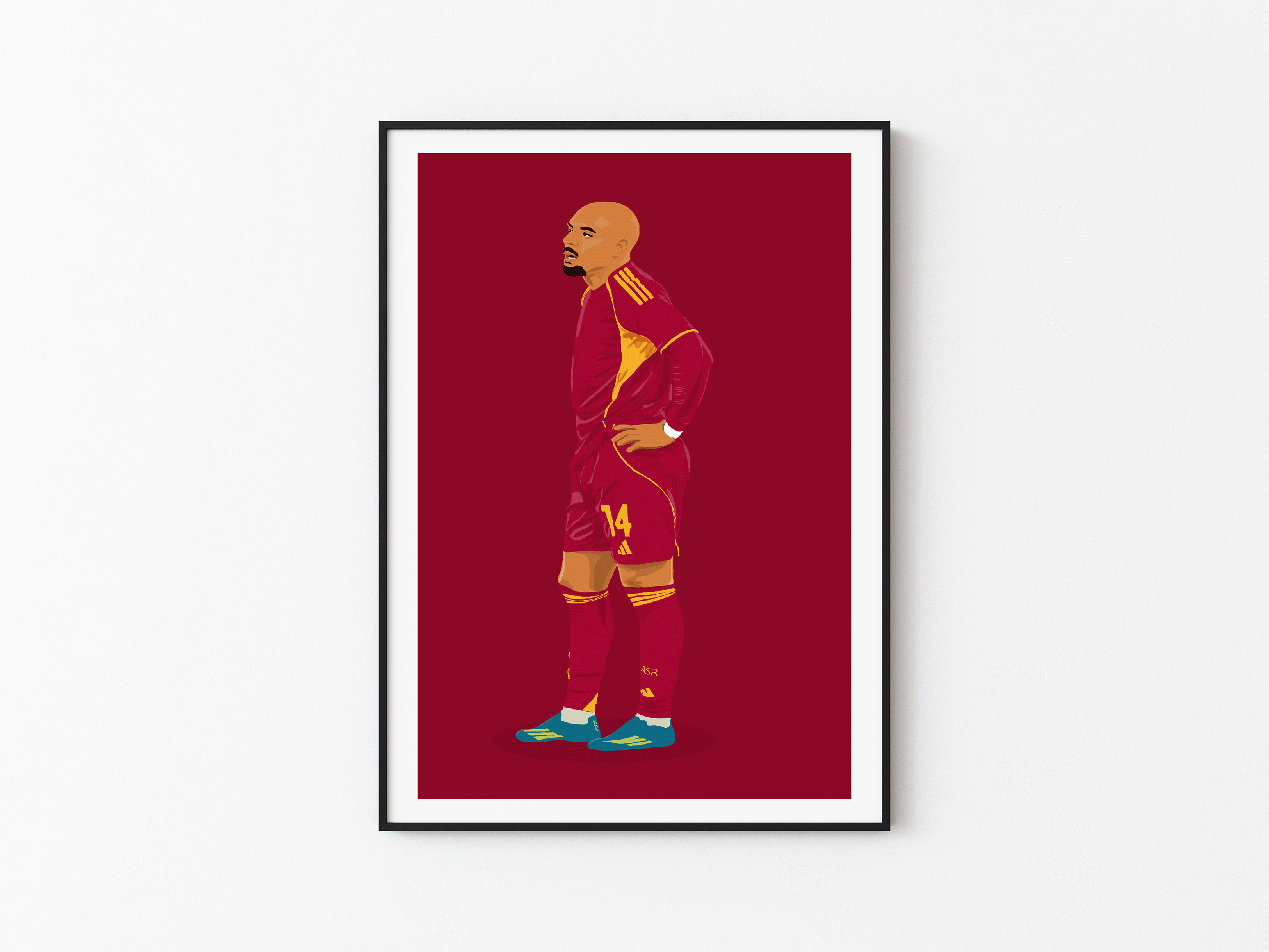 Donyell Malen - AS Roma Illustration Poster