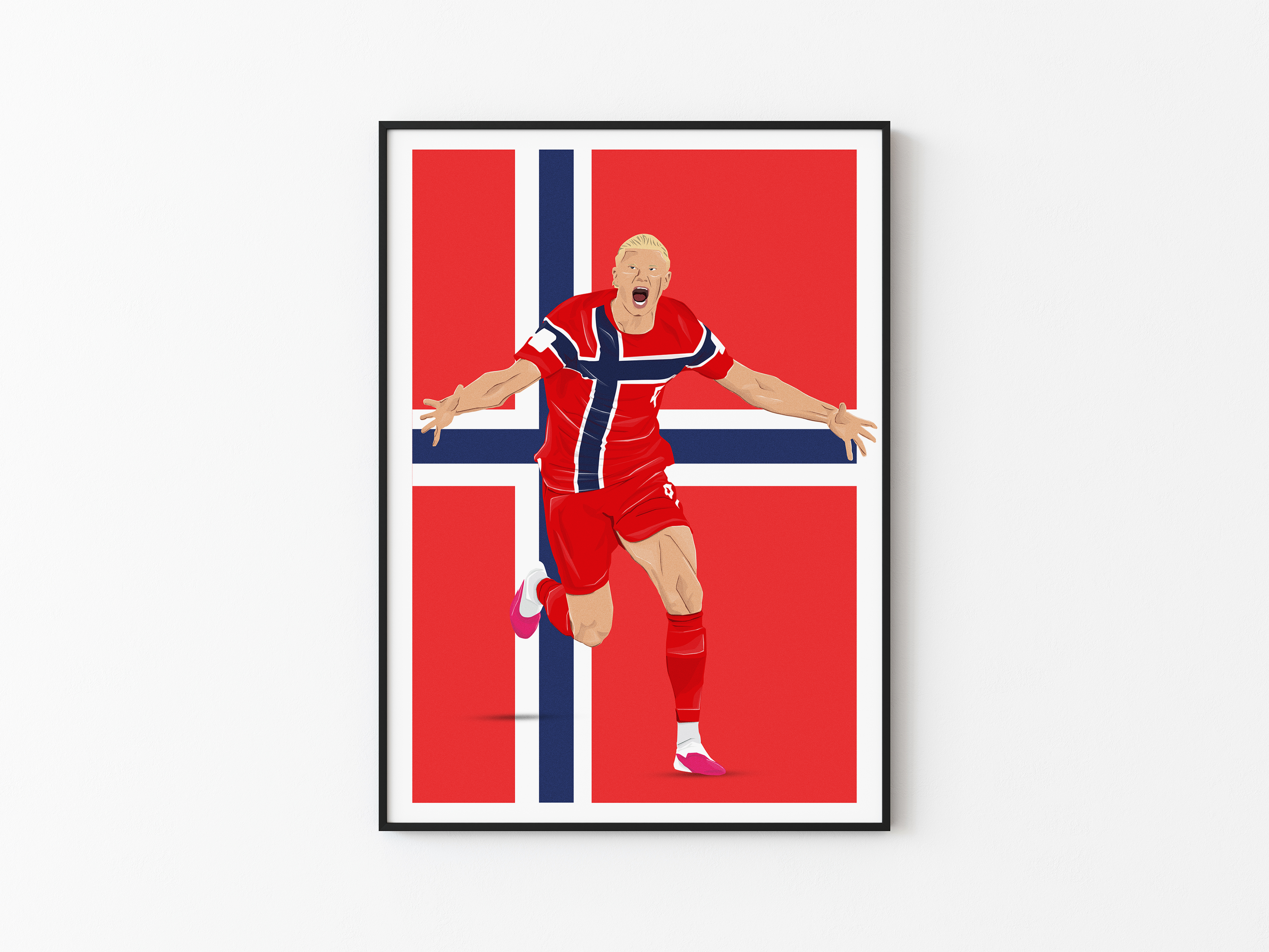 Erling Haaland Norway Poster | Hand-Drawn Illustration | World Cup Football Art