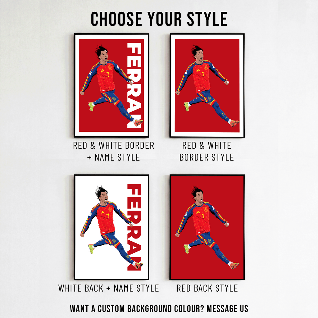 Ferran Torres- World Cup Winning Goal Poster | Hand-Drawn Illustration Print