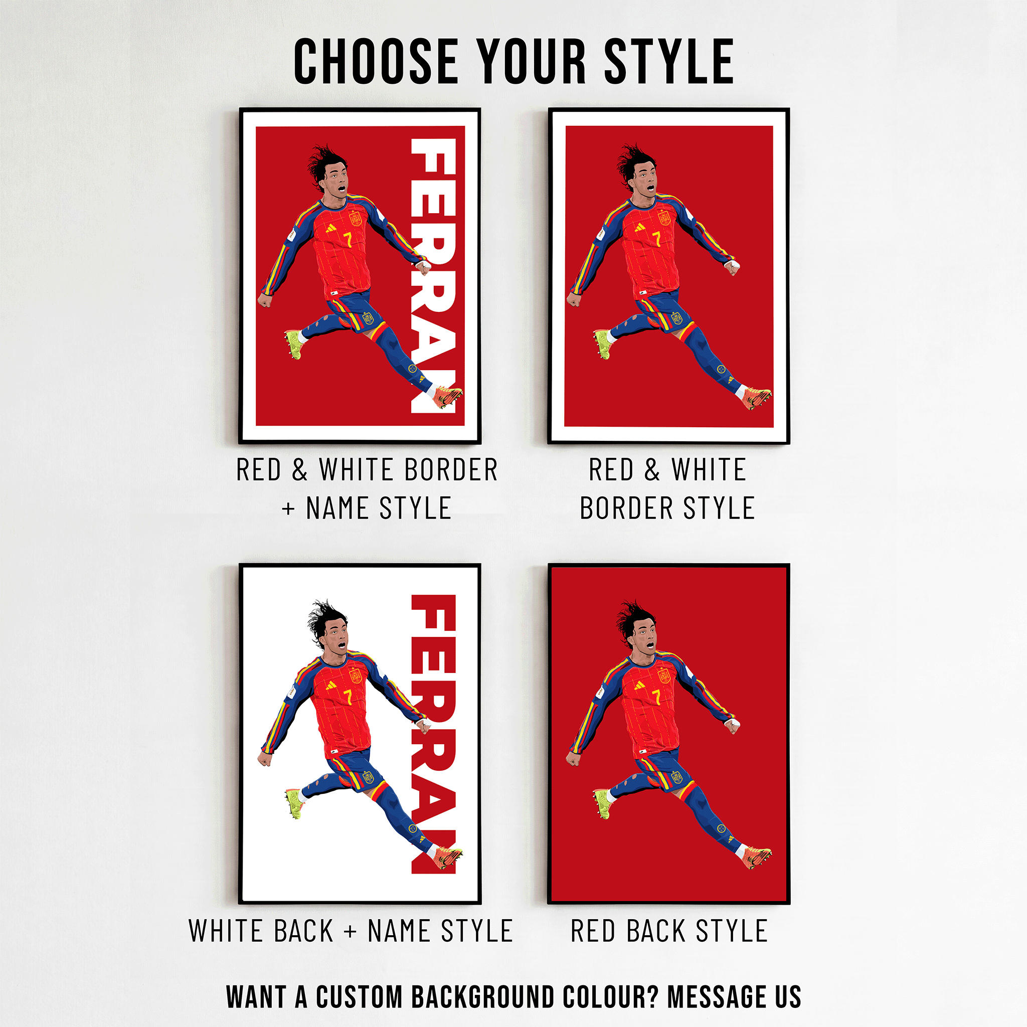 Ferran Torres- World Cup Winning Goal Poster | Hand-Drawn Illustration Print