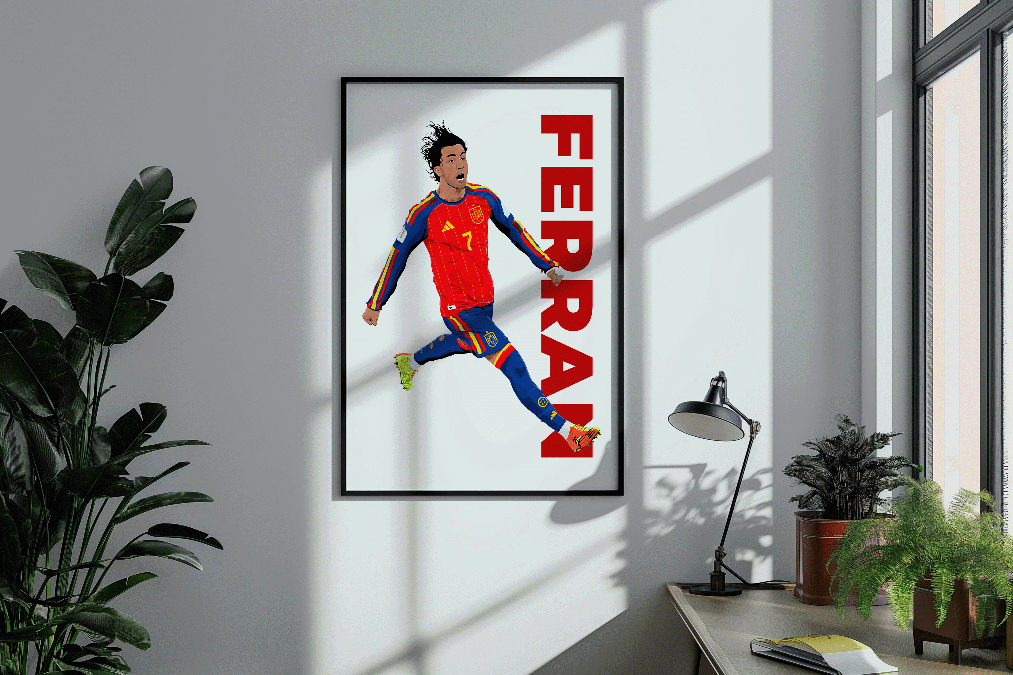Ferran Torres- World Cup Winning Goal Poster | Hand-Drawn Illustration Print