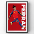 Ferran Torres- World Cup Winning Goal Poster | Hand-Drawn Illustration Print