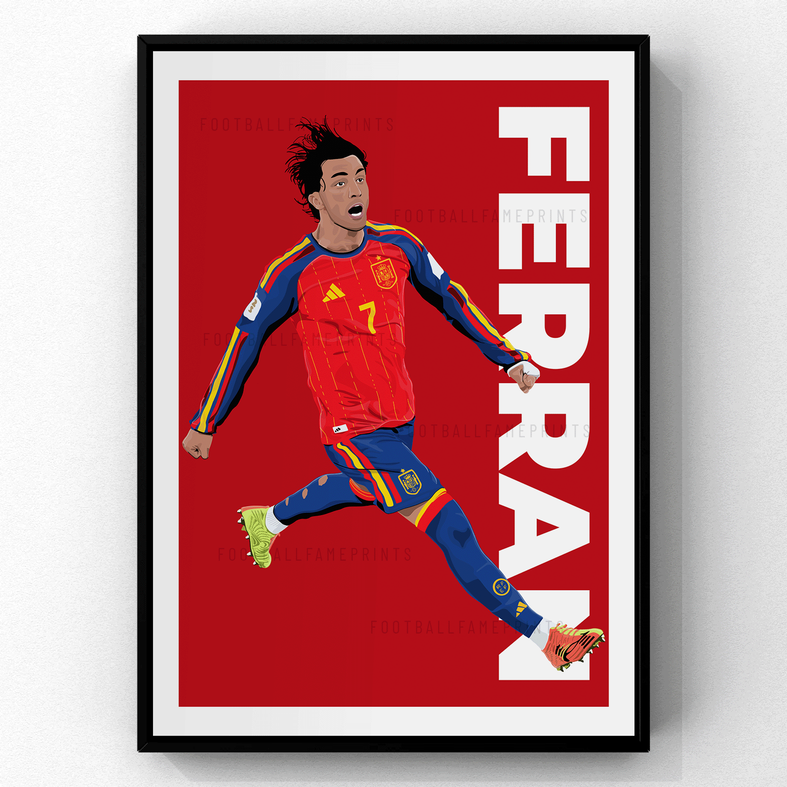 Ferran Torres- World Cup Winning Goal Poster | Hand-Drawn Illustration Print