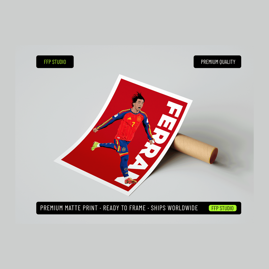 Ferran Torres- World Cup Winning Goal Poster | Hand-Drawn Illustration Print