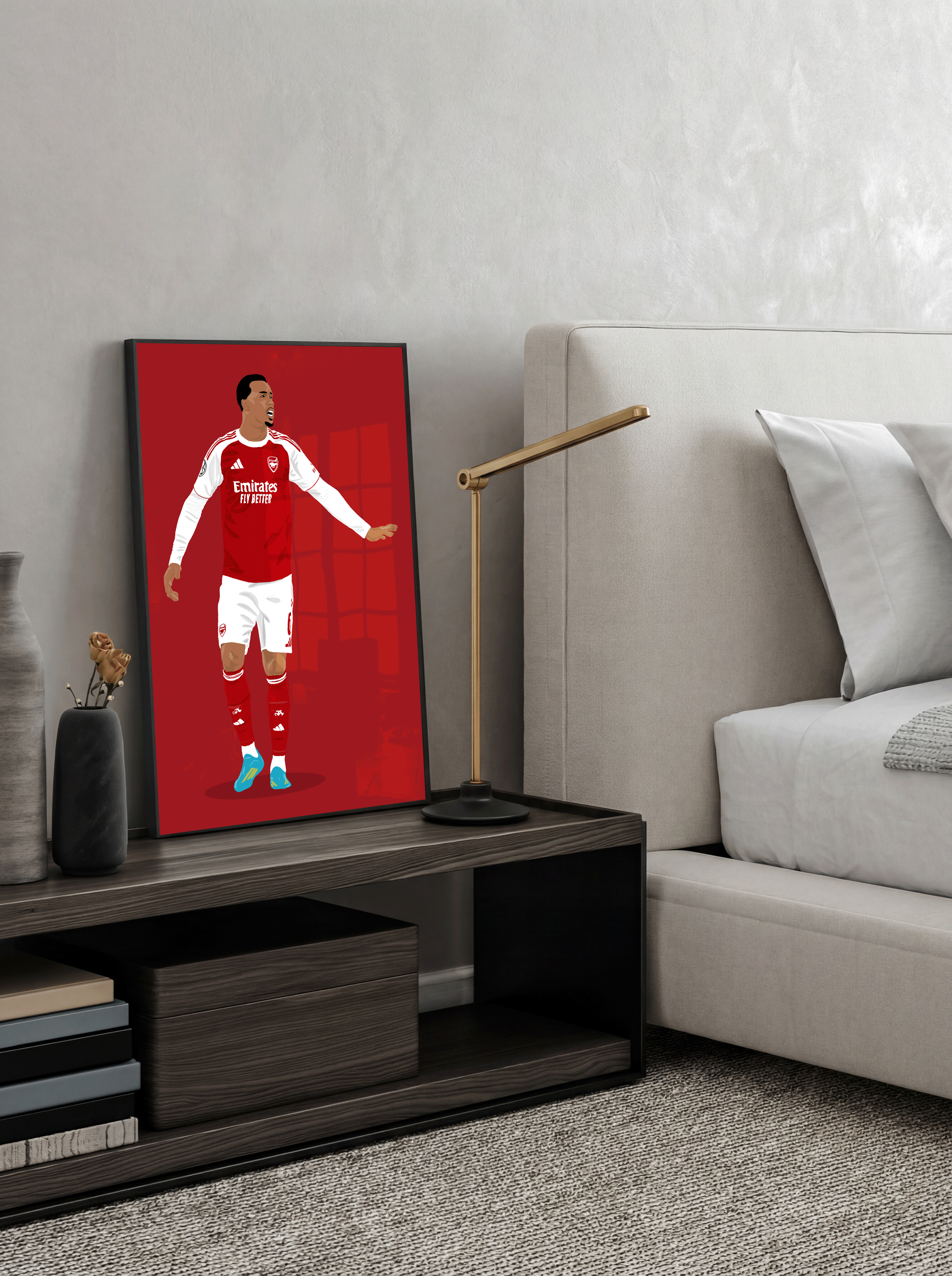 Gabriel  Magalhães - Arsenal Illustration Poster