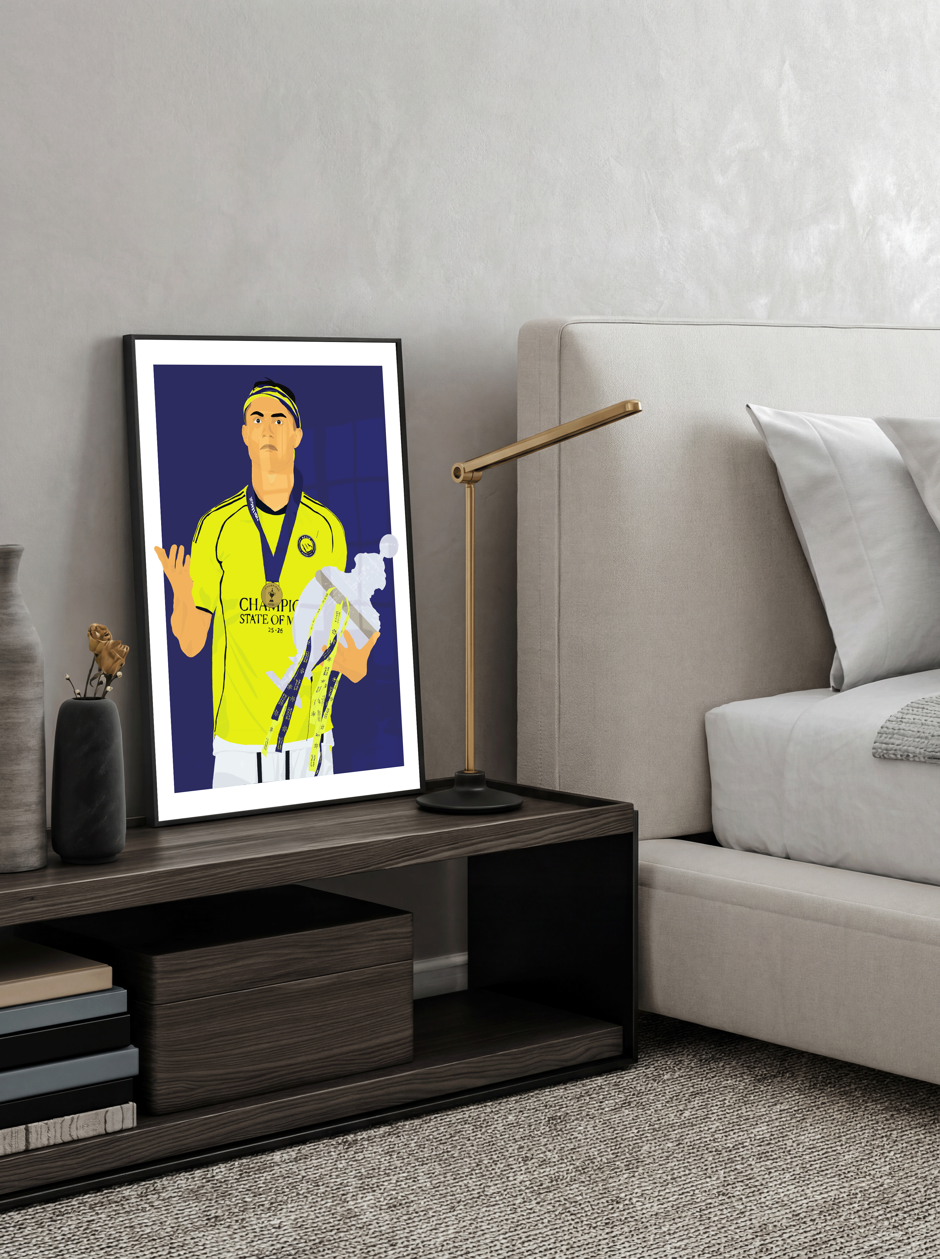 Cristiano Ronaldo AL Nassr - Trophy Illustration Poster