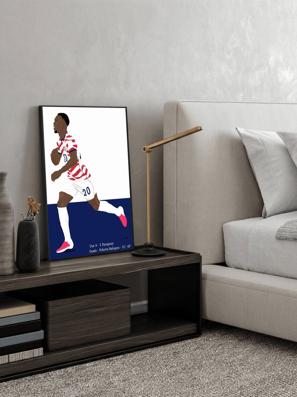 Folarin Balogun - USA Goal Vs Paraguay World Cup Illustration Poster