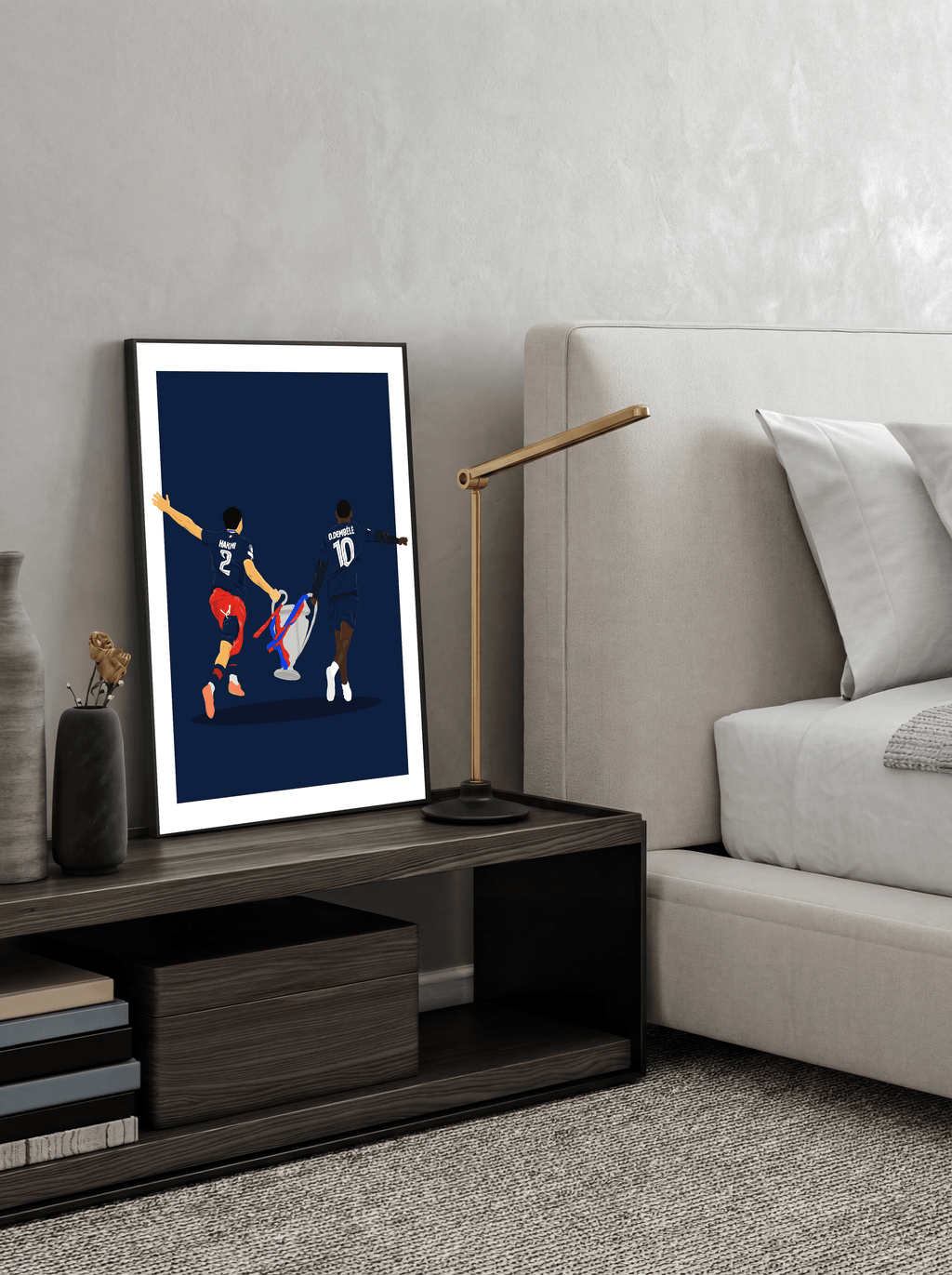 Hakimi & Dembele UCL Winners - Illustrations Poster