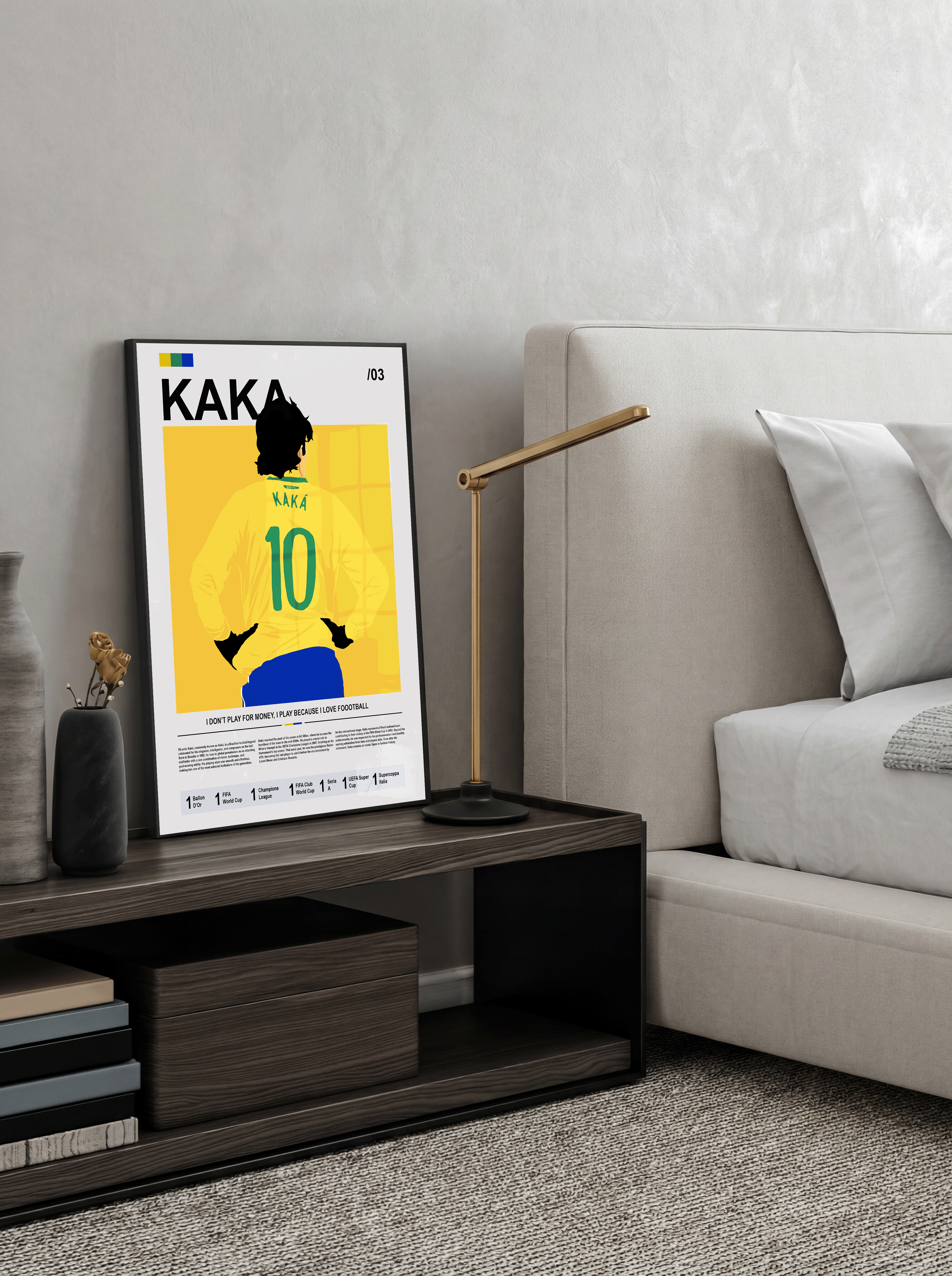 Ricardo Kaka Bio - Brazil Illustration Poster