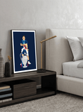 Khvicha Kvaratskhelia - PSG Champions League Illustration Poster