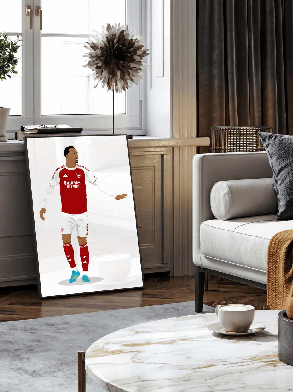 Gabriel  Magalhães - Arsenal Illustration Poster