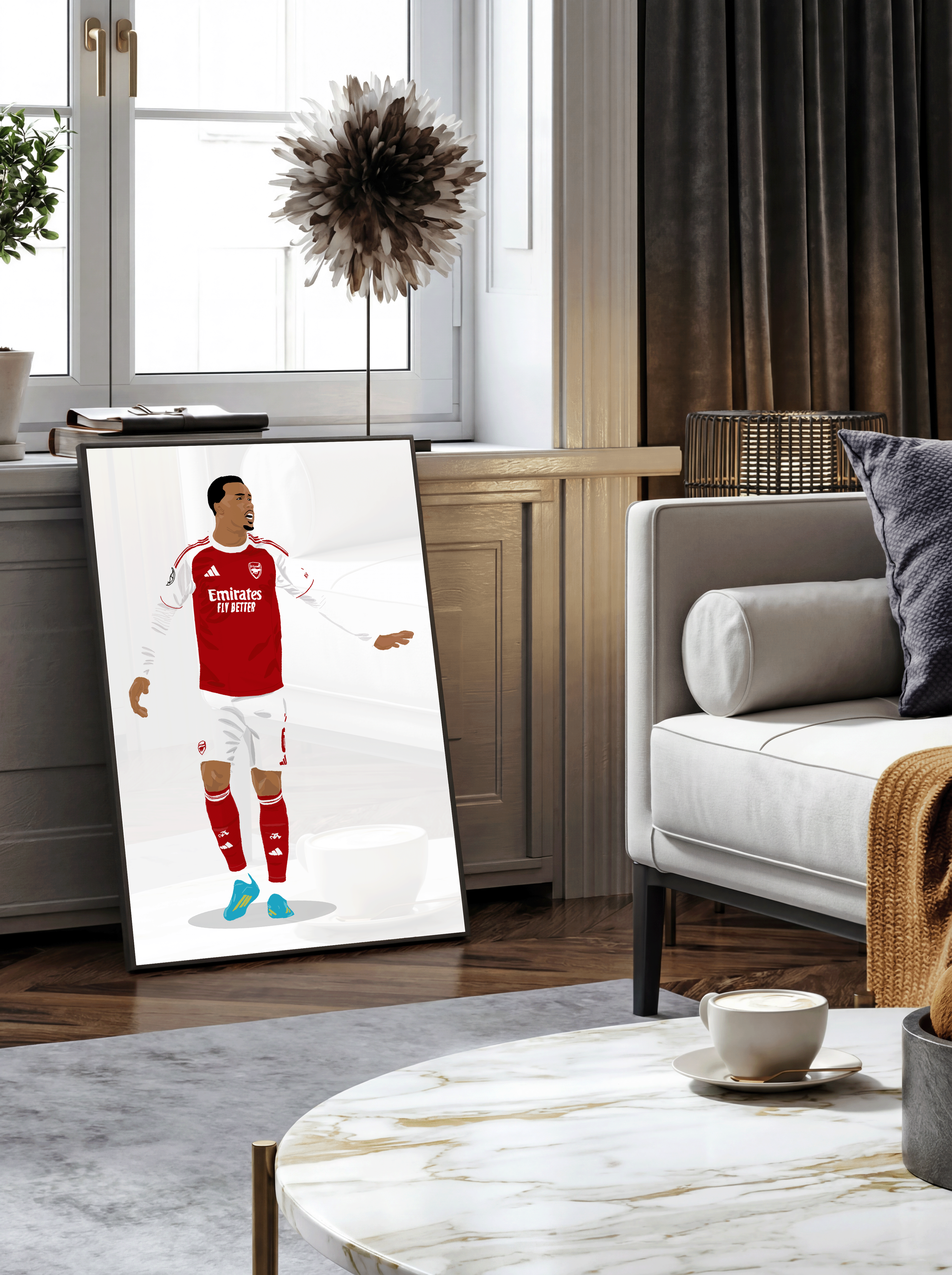 Gabriel  Magalhães - Arsenal Illustration Poster