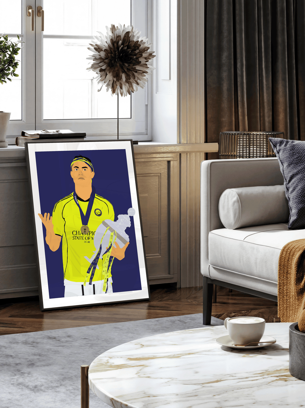 Cristiano Ronaldo AL Nassr - Trophy Illustration Poster