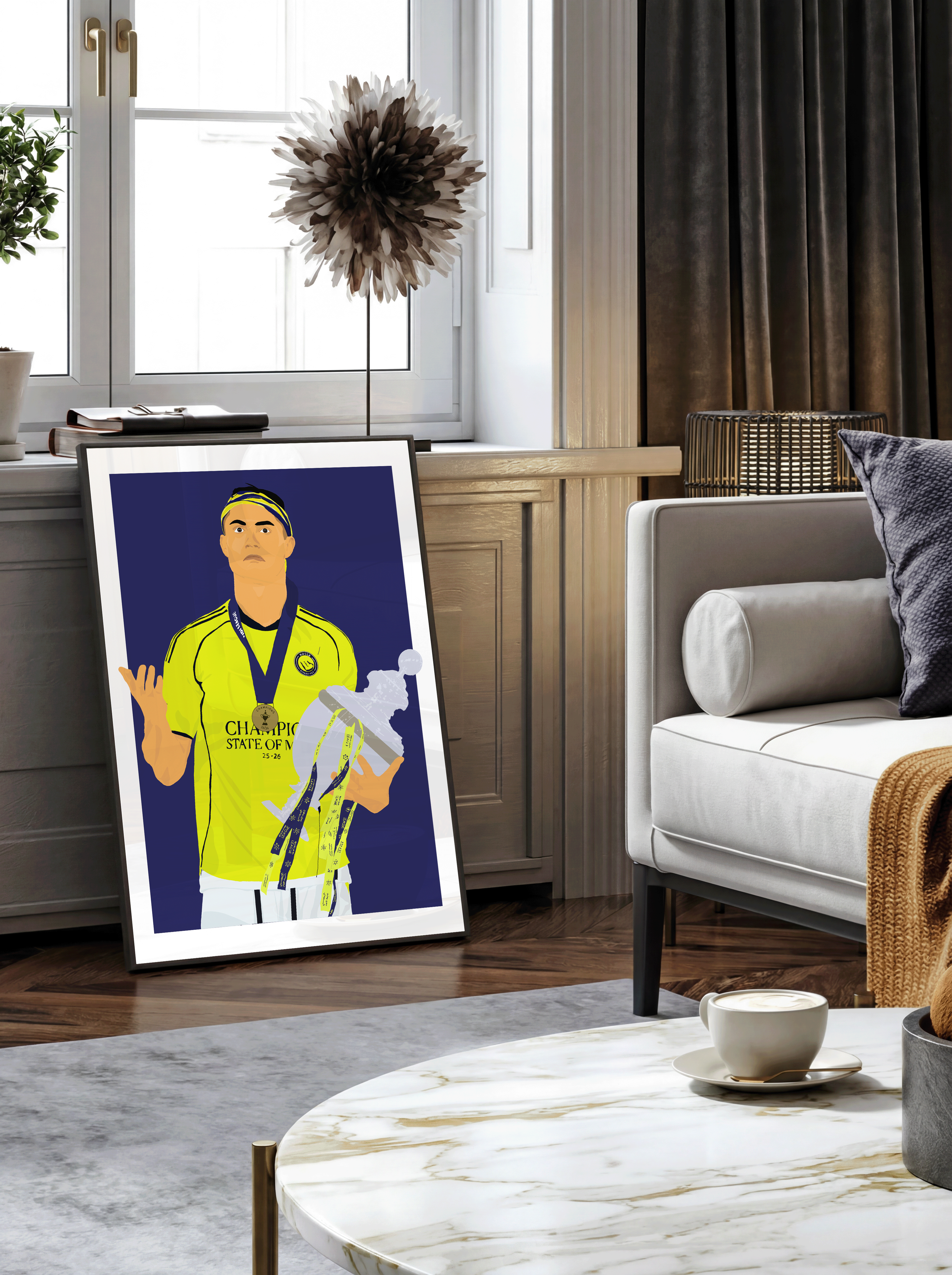 Cristiano Ronaldo AL Nassr - Trophy Illustration Poster