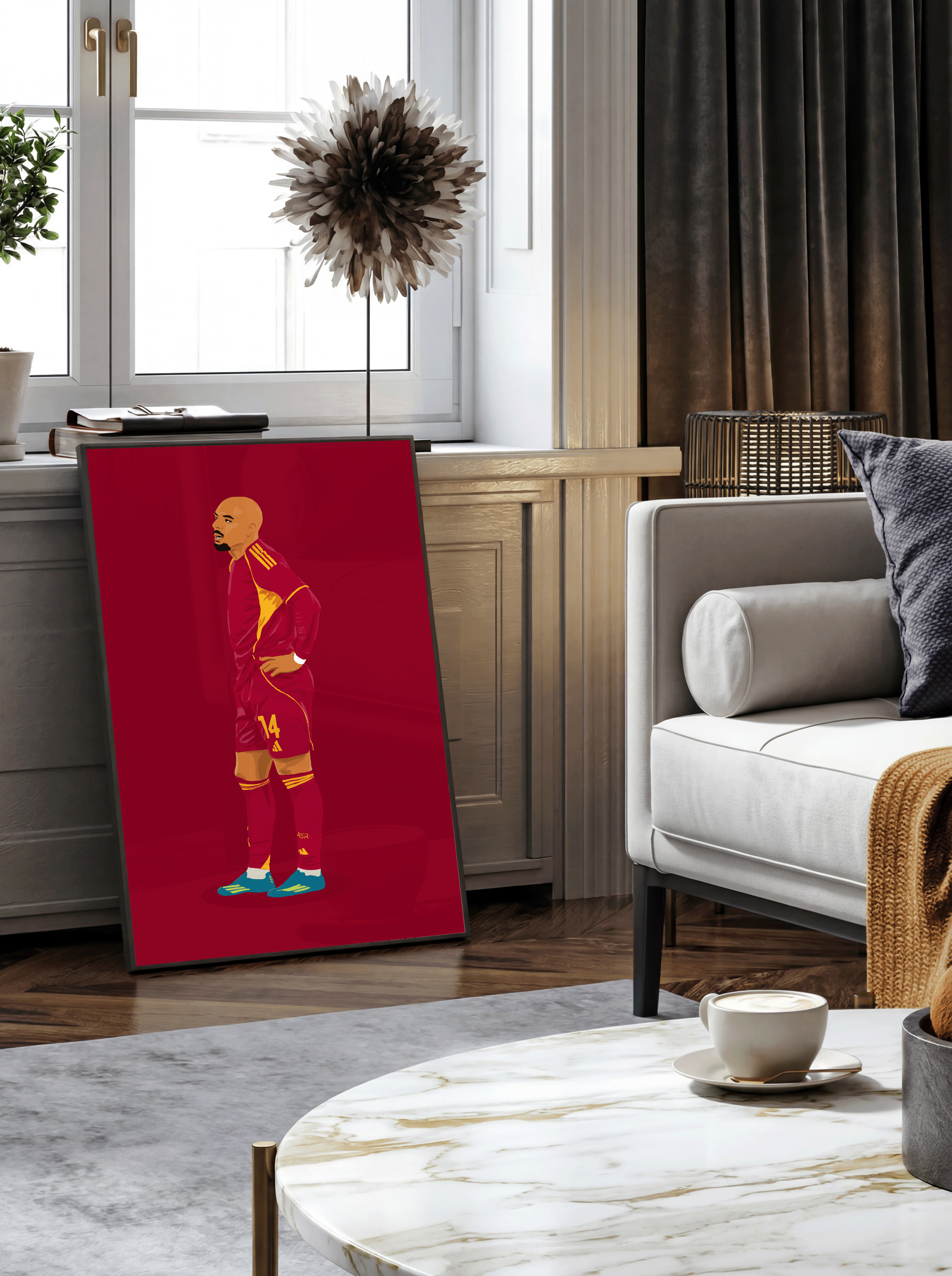 Donyell Malen - AS Roma Illustration Poster