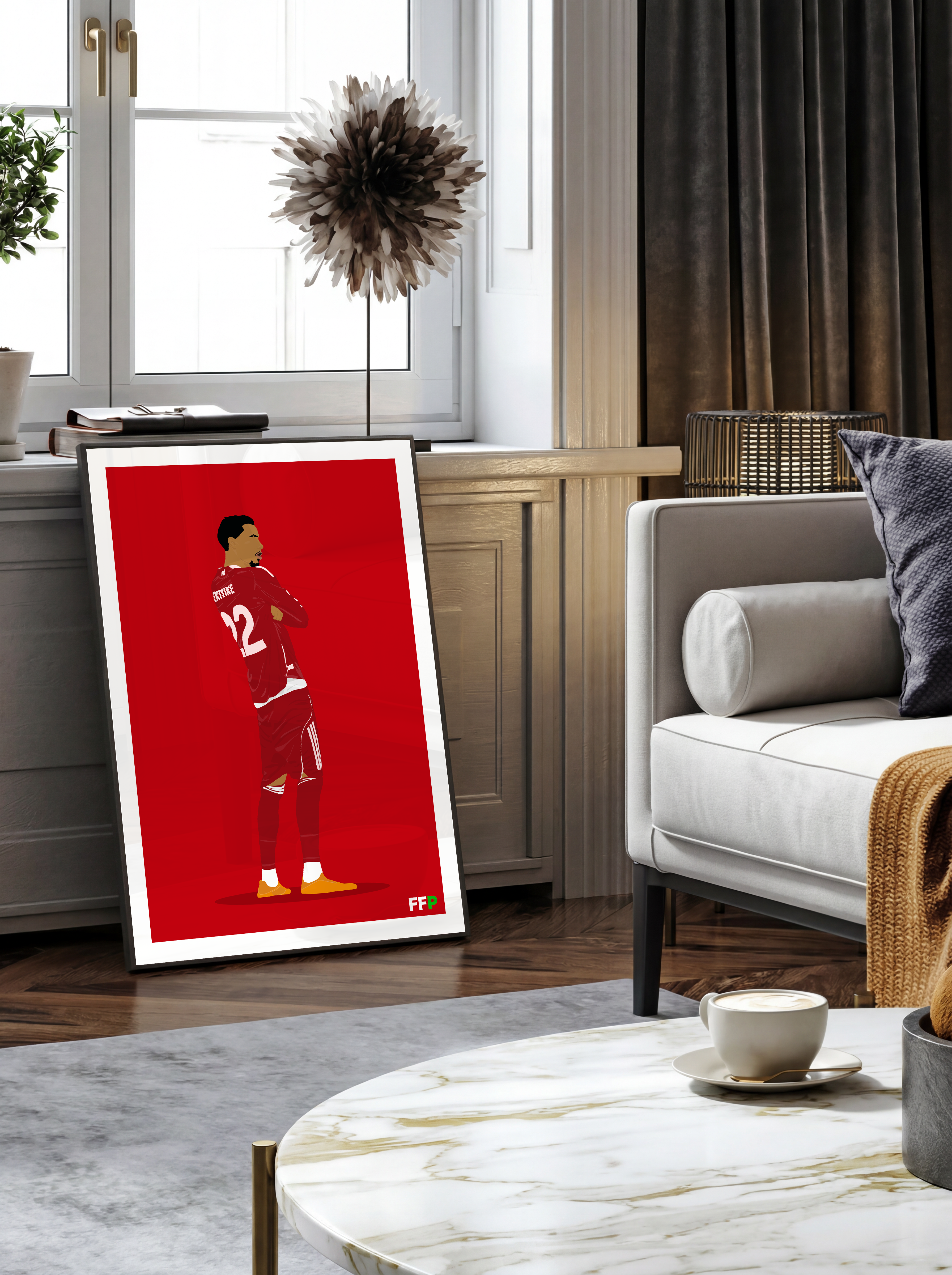 Hugo Ekitike - Liverpool Illustration Poster