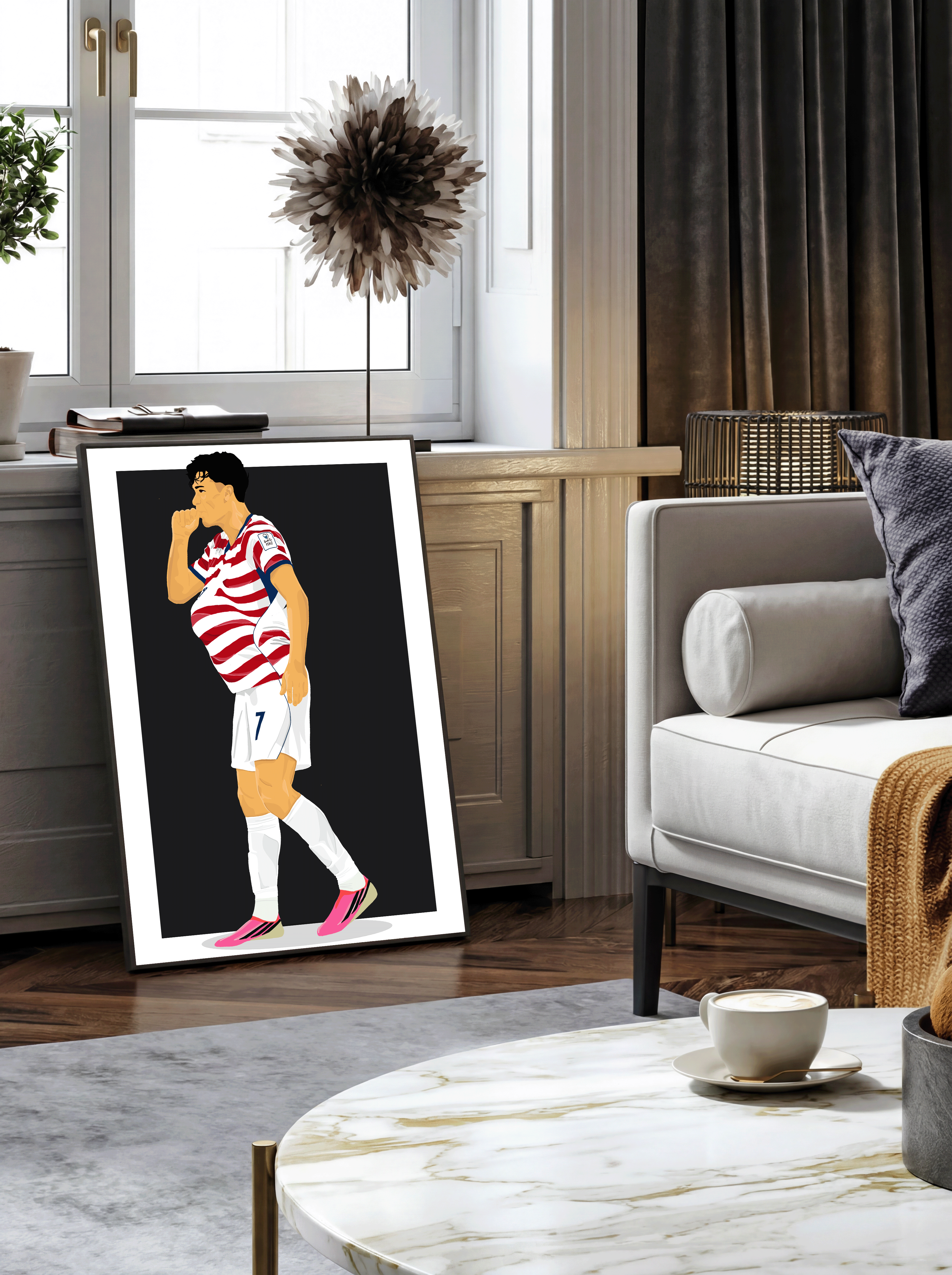 Gio Reyna - USA World Cup Illustration Poster