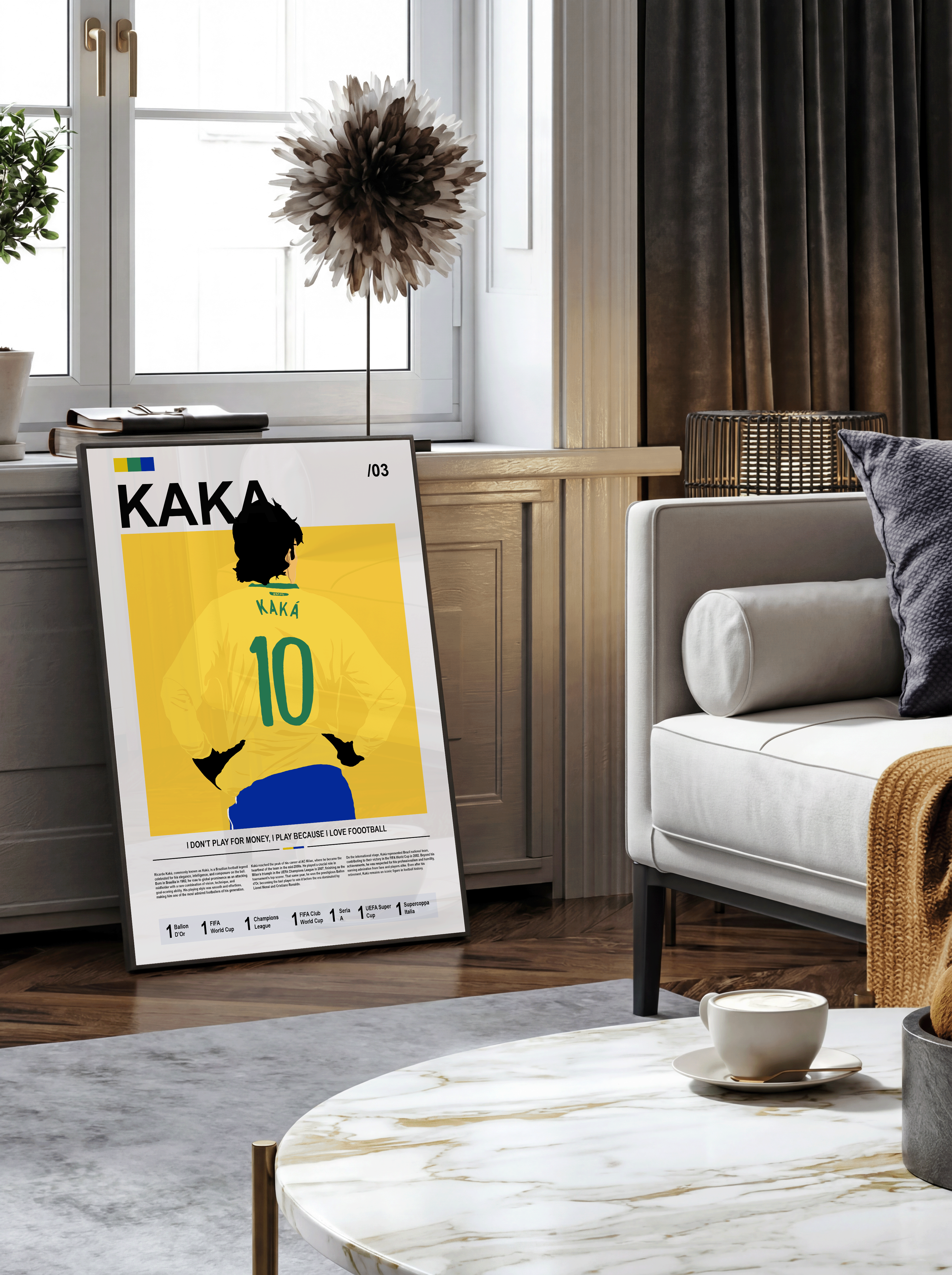 Ricardo Kaka Bio - Brazil Illustration Poster