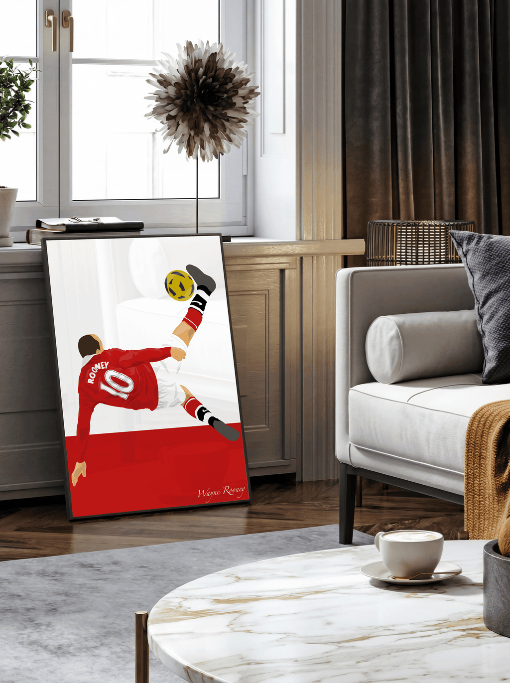 Wayne Rooney Bicycle Kick Goal - Manchester United Illustration Poster