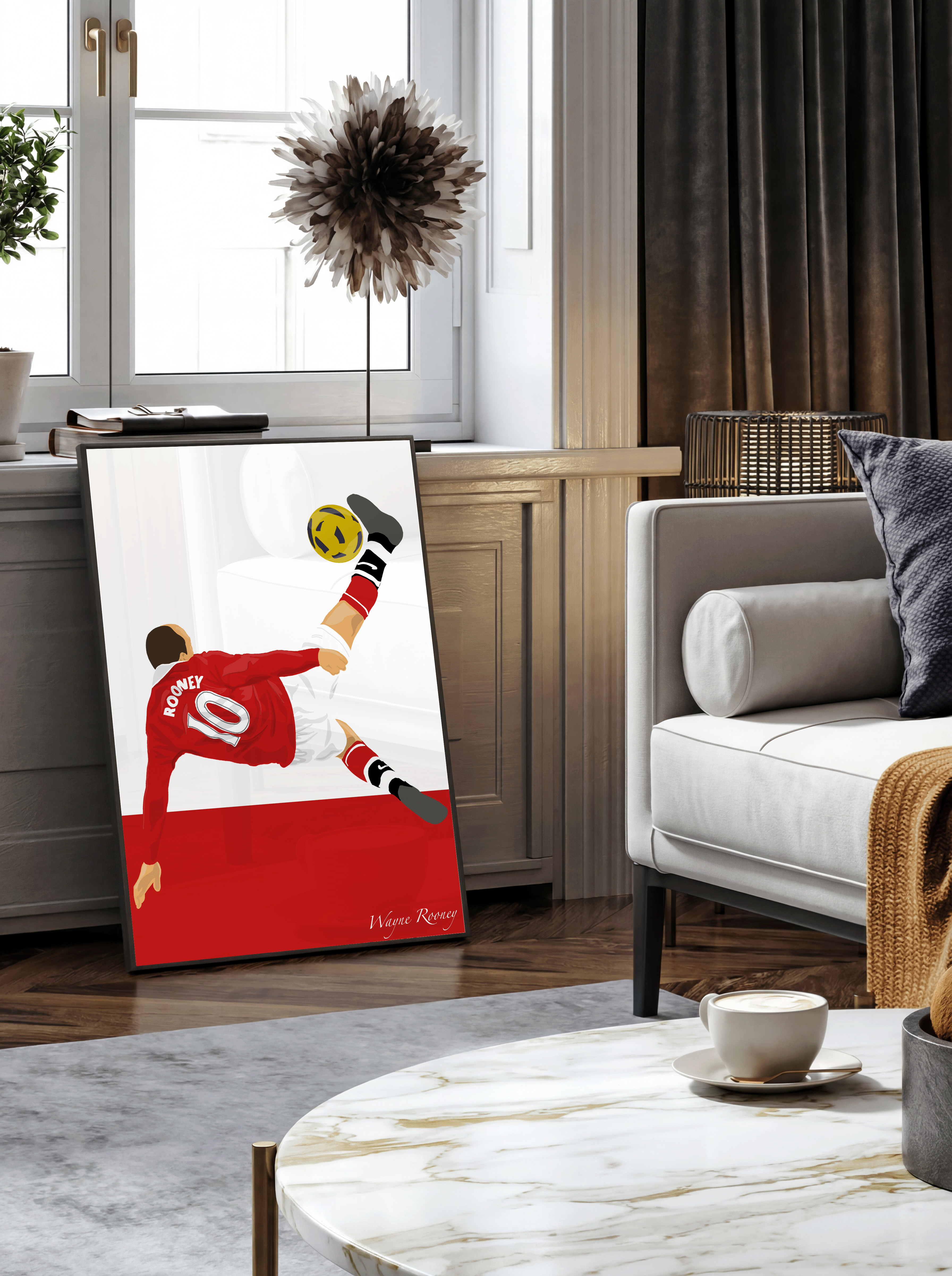 Wayne Rooney Bicycle Kick Goal - Manchester United Illustration Poster