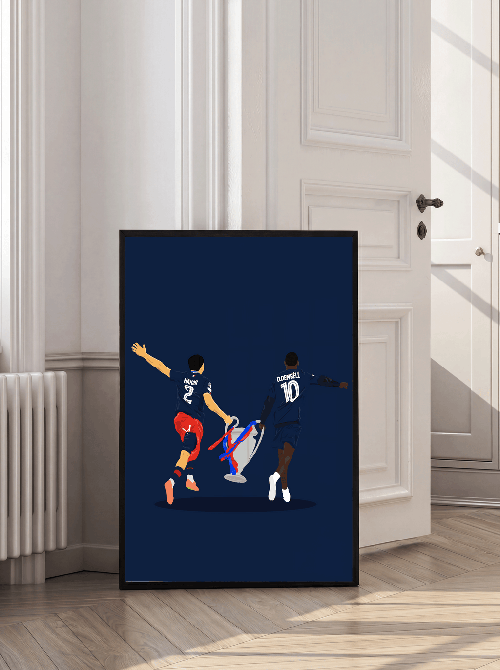 Hakimi & Dembele UCL Winners - Illustrations Poster